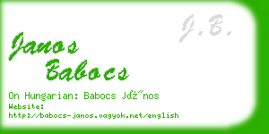 janos babocs business card